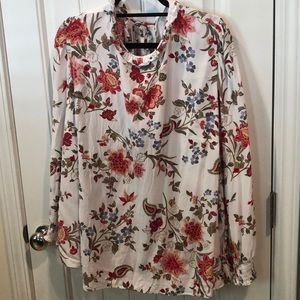 Loft High Neck Floral Blouse NWOT